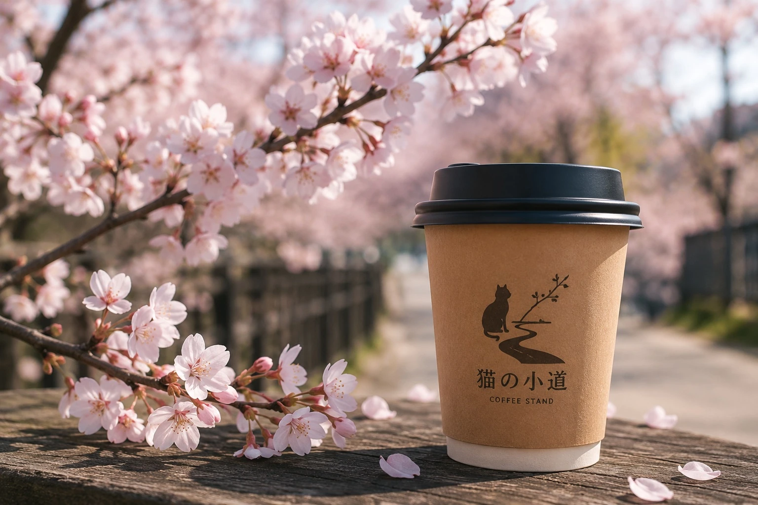 桜が咲く春の小道