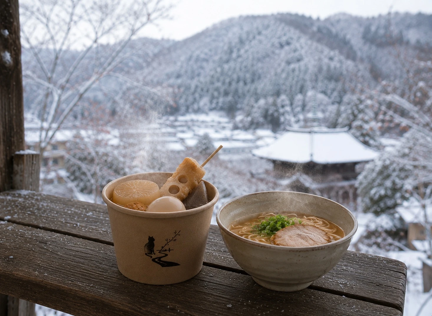 雪化粧をした冬の小道