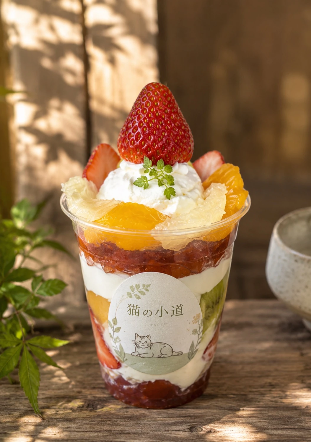 いちごと柑橘を盛りつけたカップパフェ